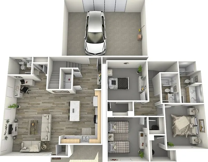 PLAN C1 TOWNHOME Floorplan Diagram
