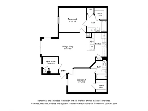 Floor plan Two Bedroom