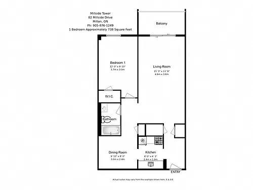 Floor plan 1 Bed 1 Bath A