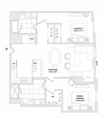 Floor plan 2 BED A8