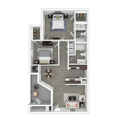 Floor plan 2x2-860-FULL RENOVATION