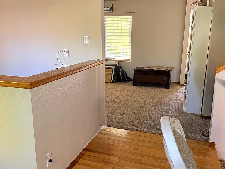 Dining area looking into living room