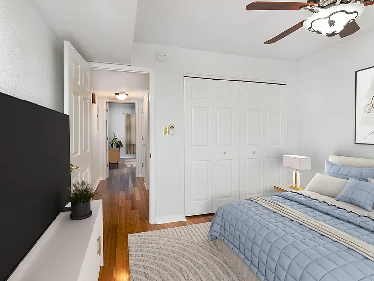 Guest bedroom with closet system.