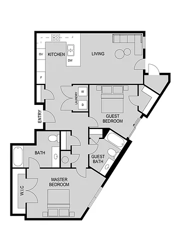 Floor plan Two Bedroom D