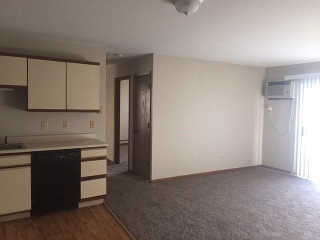 Kitchen into living room and hallway