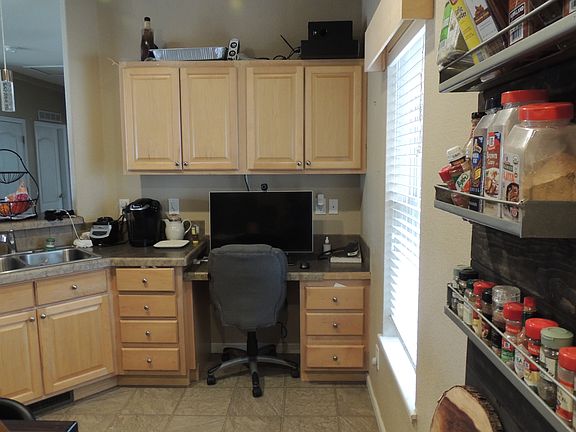Desk in kitchen