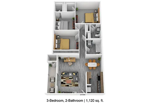 Floor plan 3BR/2BA
