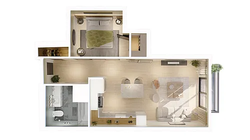 Floor plan 1Bed 1 Bath