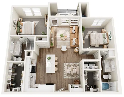 Floor plan 2 Bed 2 Bath