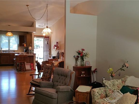 View from living room through dining to kitchen