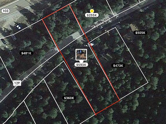 Actual property lines (Red)