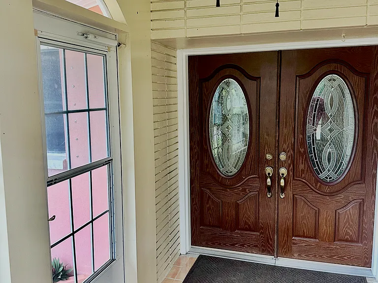 front porch & double doorway