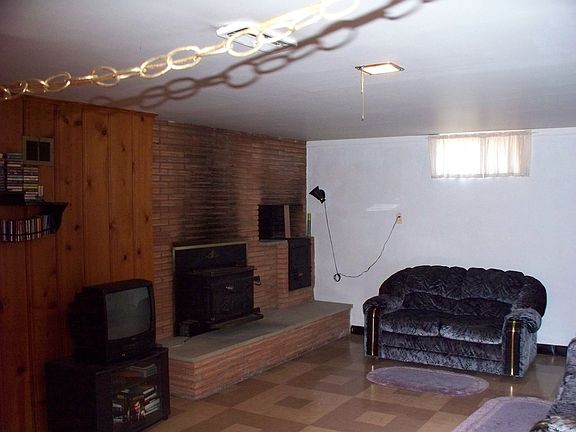 Family room in basement