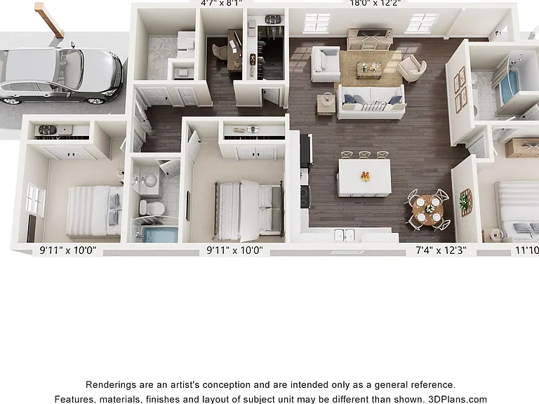 Three Bed / Two Bath - 1255 sq ft Three Bed / Two Bath - 1255 sq ft