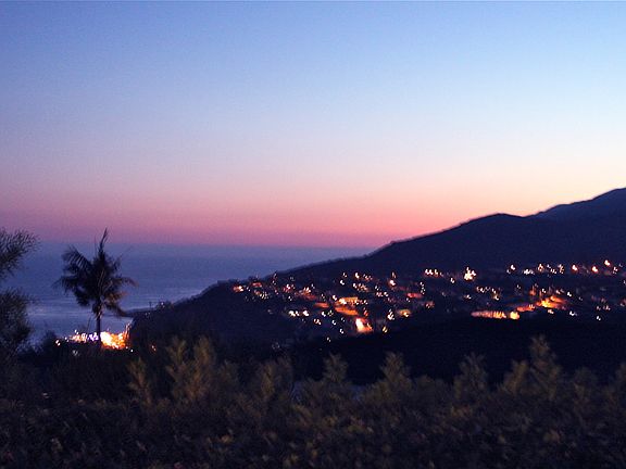 evening view from backyard