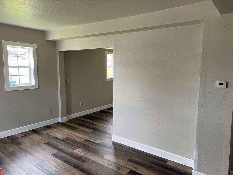 Living room into dining room