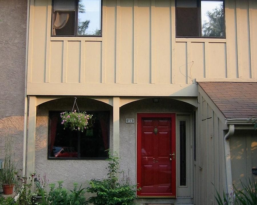 Inviting front entrance with easy access to storage shed.