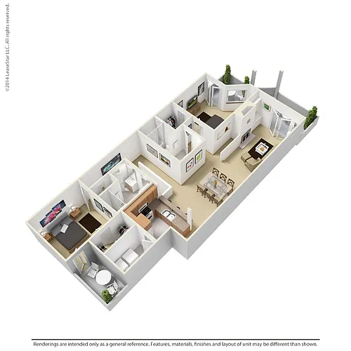 Floor plan 2 Bedroom - B1