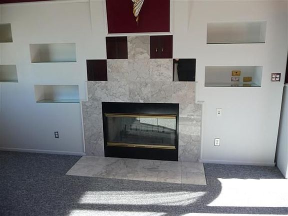 Fireplace in rec room