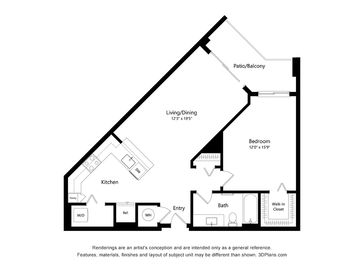 Floor plan 1 Bed / 1 Bath