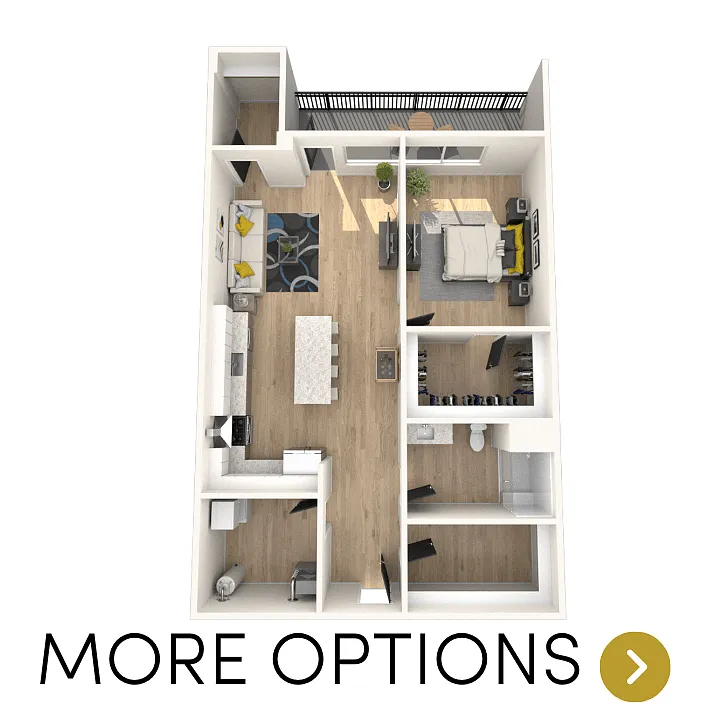 Floor plan 1 Bedroom, 1 Bathroom