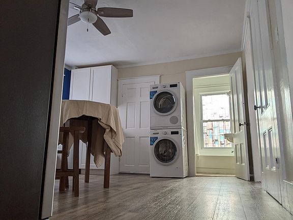 Super quiet and efficient Bosch washer, dryer, and dishwasher waiting to take care of your tasks