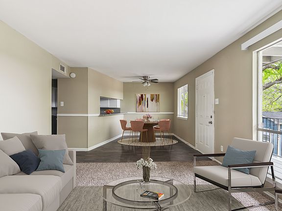 Living room decorated alt view