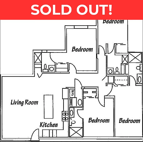 Floor plan Flat - 4 bed 4 bath