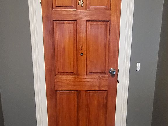 Apartment entrance from inside building.