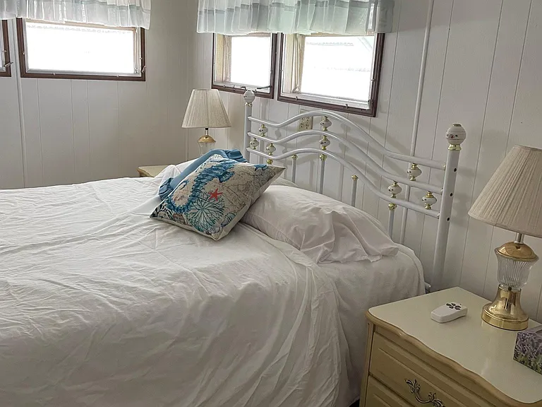 master bedroom with new queen bed