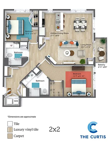 Floor plan Two Bedroom Two Bathroom