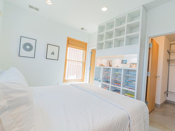 Guest Bedroom with Built-in Shelves