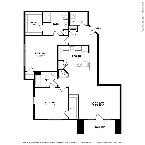 Floor plan 2 Bedroom Craftsman Premier Corner