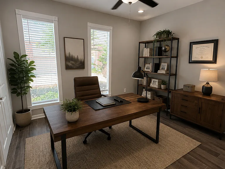 Office or 3rd bedroom downstairs.
Vertually staged