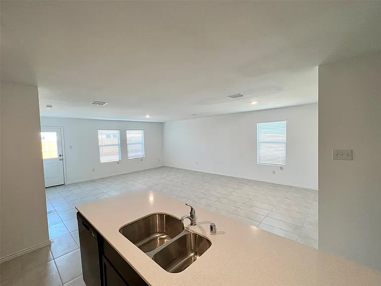 kitchen is open to living and dining