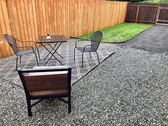 Private fenced side yard