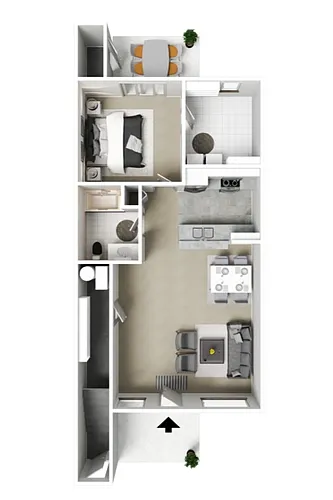 Floor plan 1 X 1