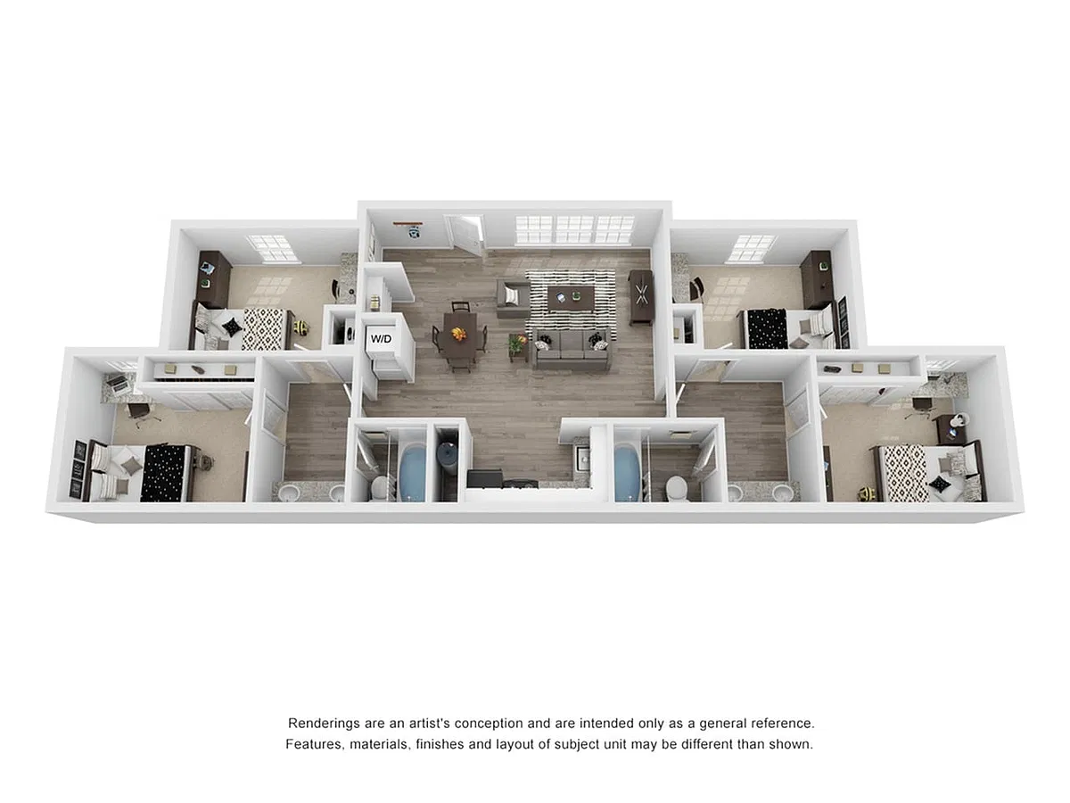 Floor plan 4x2 Classic Unfurnished