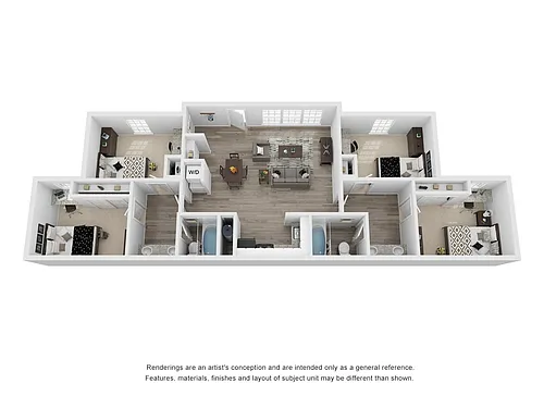Floor plan 4x2 Classic Unfurnished
