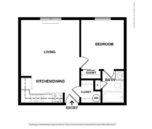Floor plan 1 Bedroom Garden - Mapleview I A