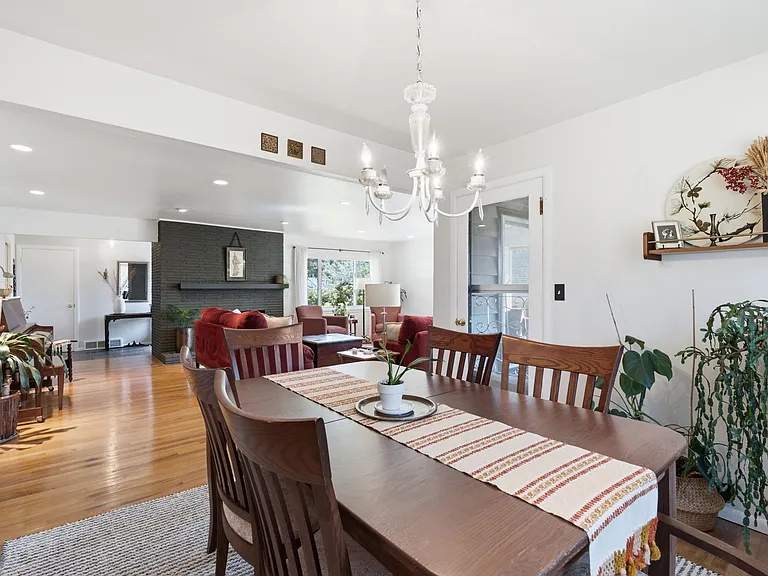 Bright dining room with access to covered porch