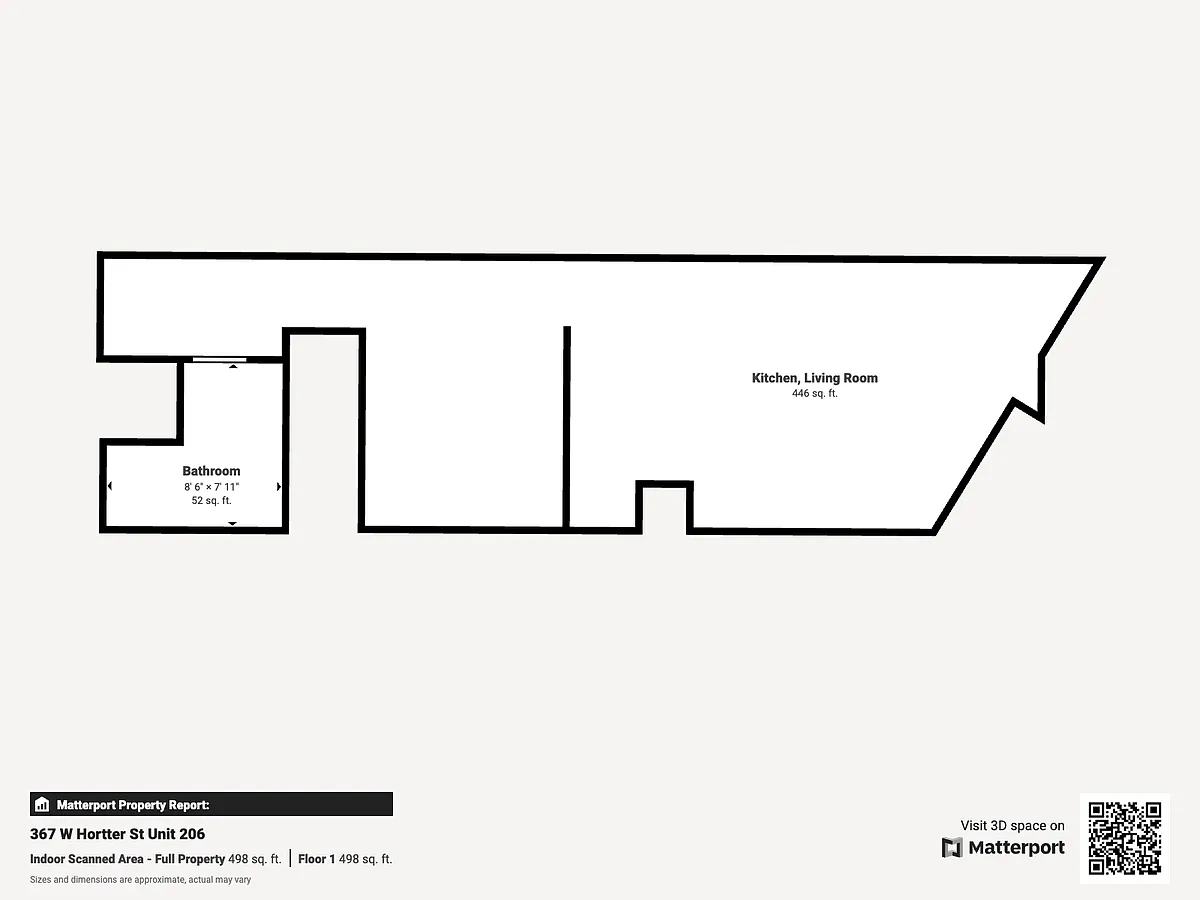 Floor plan Studio with Roofdeck