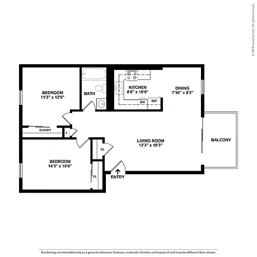 Floor plan 2x1CUp