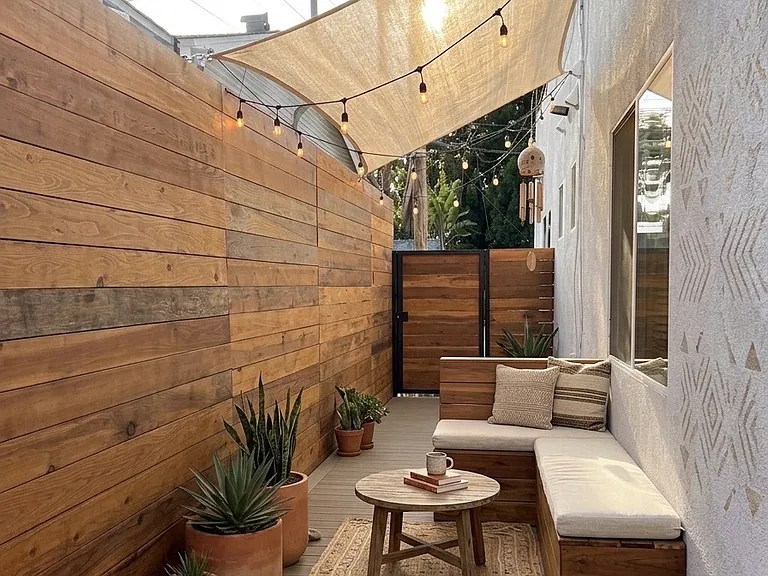 Your own back patio, a private space just for your side of the duplex (Virtual Staging)