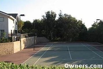 Exterior, rear and tennis court