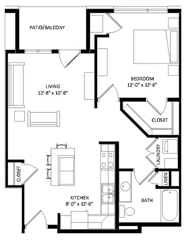 Floor plan 1 Bedroom A5