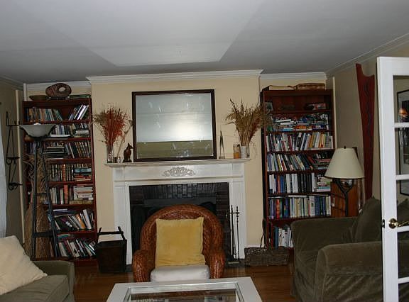 living room & fireplace