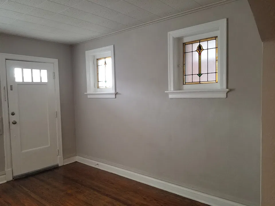 Stain glass in living room.