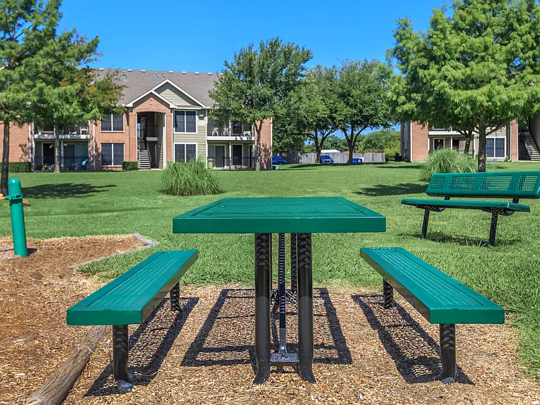 Community picnic area near playground