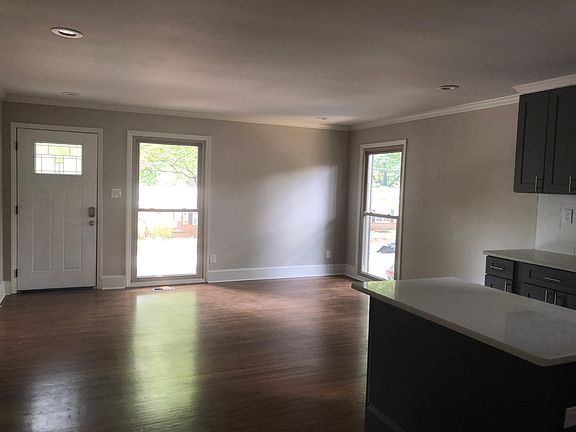 living room open to the kitchen